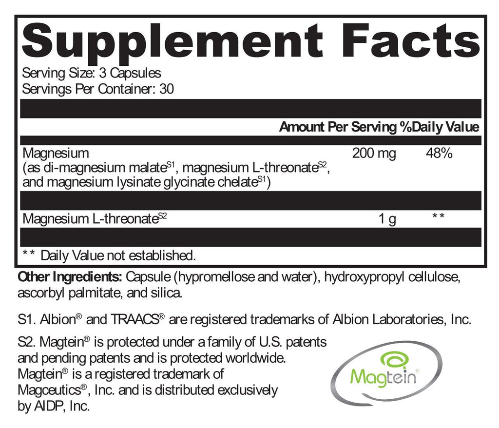 XYMOGEN, OptiMag Neuro 90 Capsules Ingredients