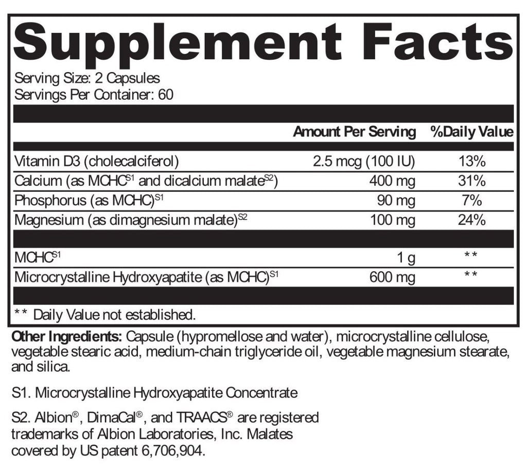 XYMOGEN, Ossopan MD™ 120 Capsules Ingredients