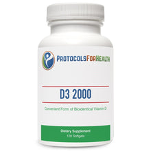 Load image into Gallery viewer, Protocols For Health, D3 2000 - 120 Softgels
