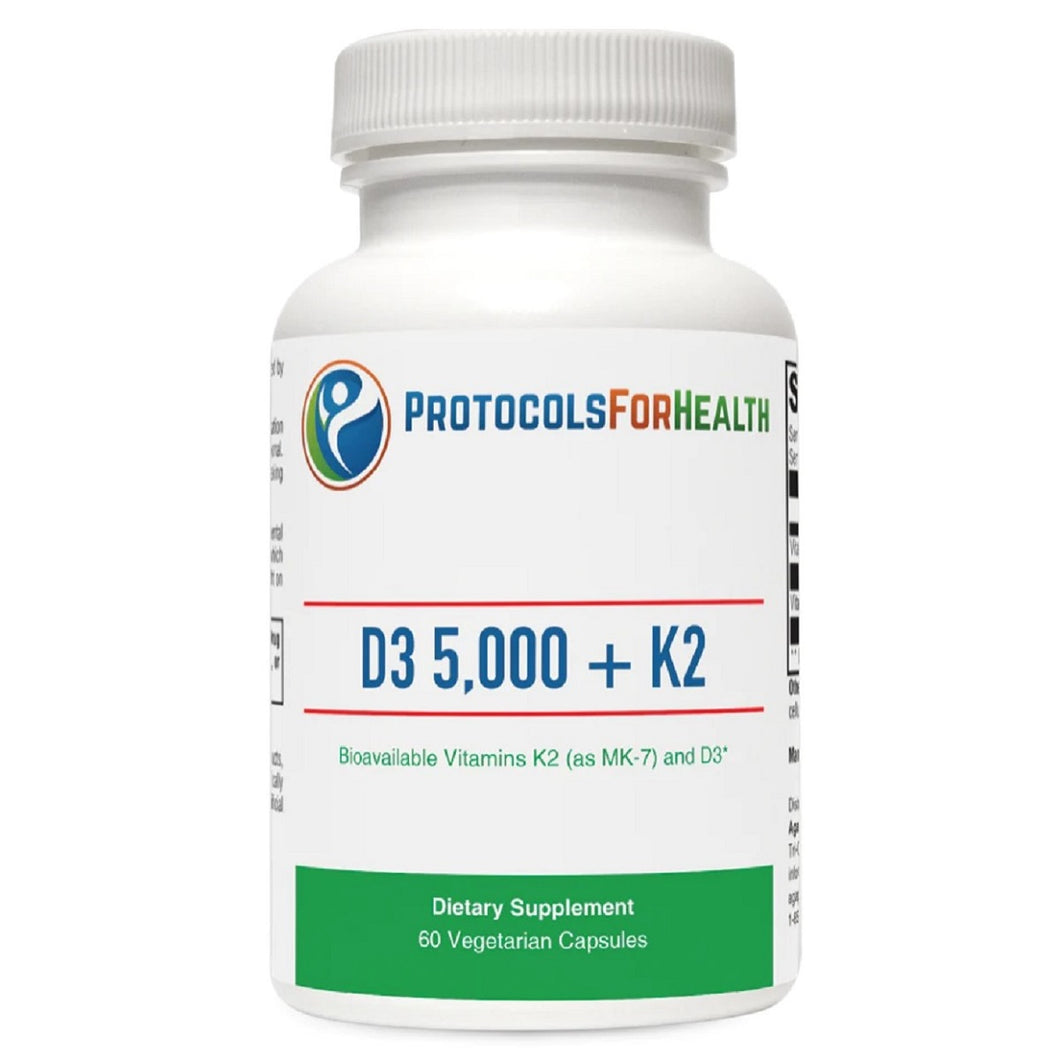 Protocols For Health, D3 5,000 + K2 60 Veg Capsules