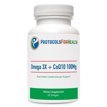 Load image into Gallery viewer, Protocols For Health, Omega 3X + CoQ10 100Mg 60 Softgels
