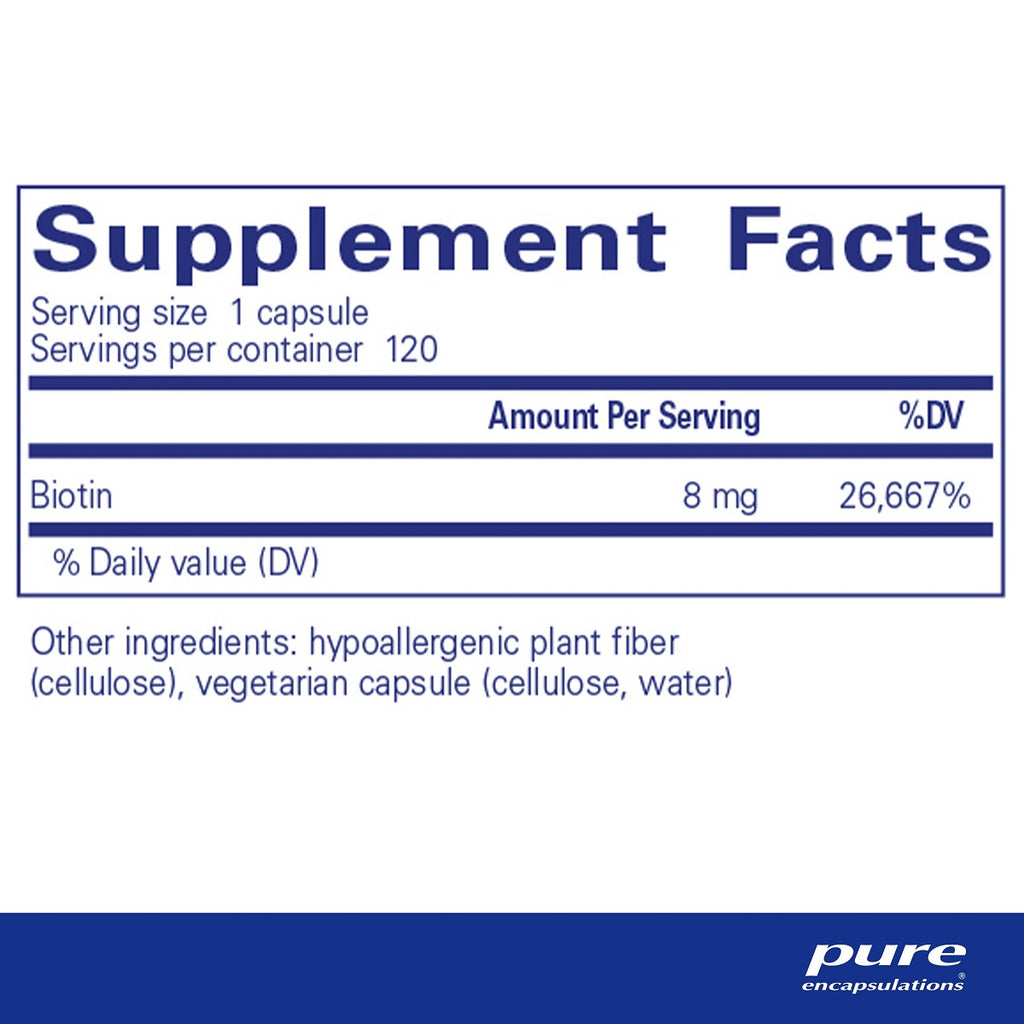 Pure Encapsulations Biotin 8 mg - Ingredients