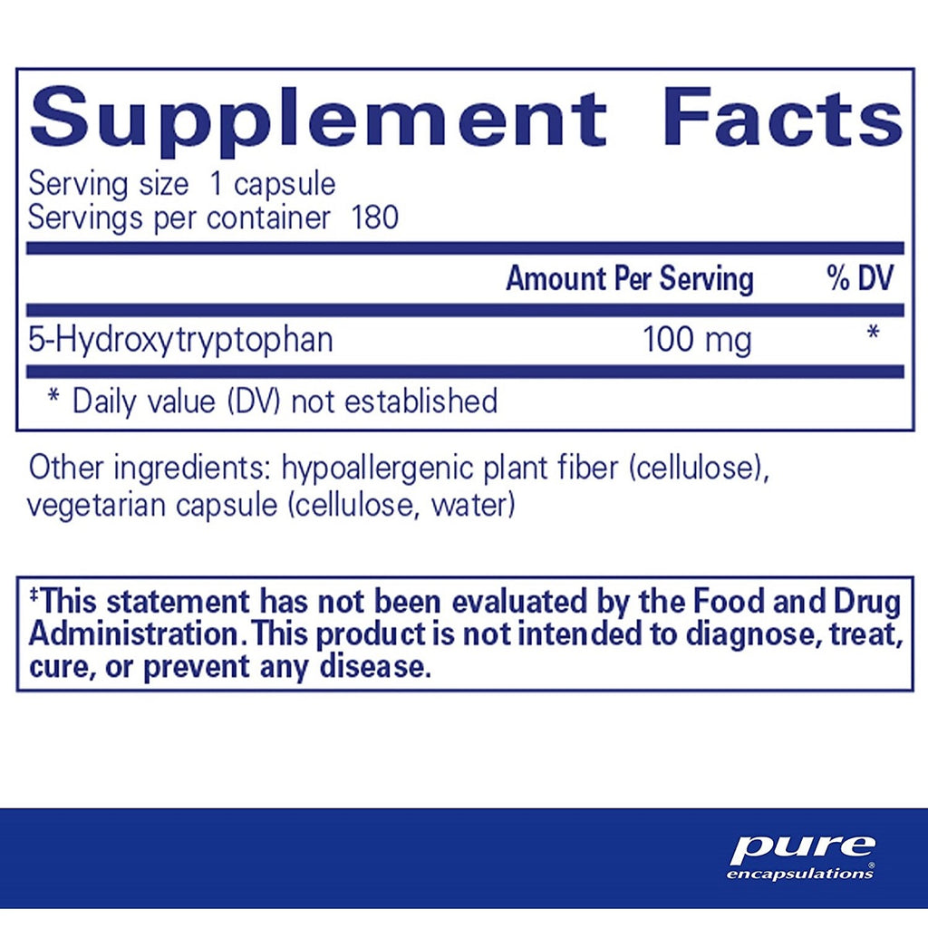 Pure Encapsulations, 5-HTP 100 mg Ingredients