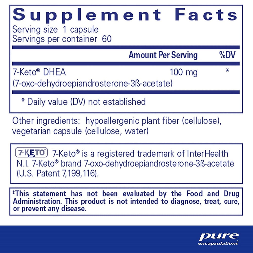 Pure Encapsulations, 7-KETO DHEA 100mg Ingredients