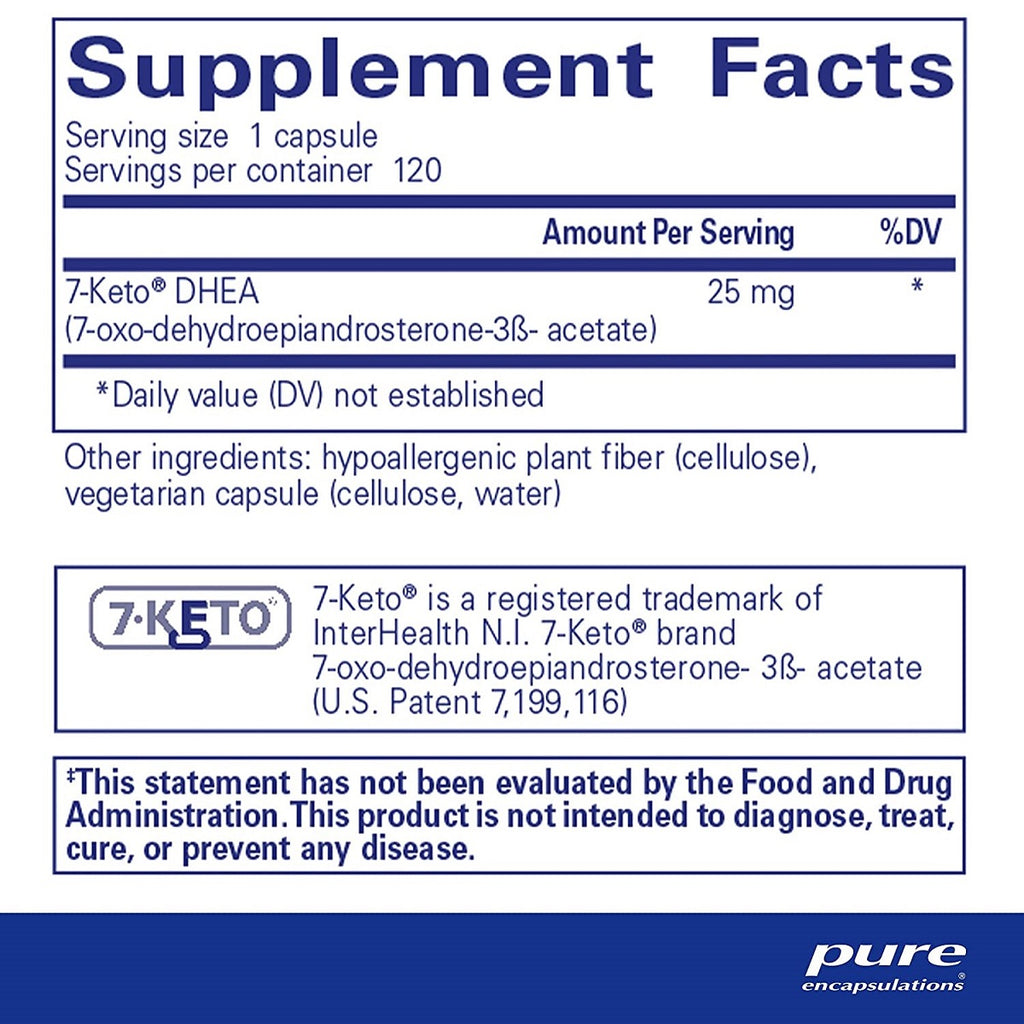 Pure Encapsulations, 7-KETO DHEA 25 mg Ingredients