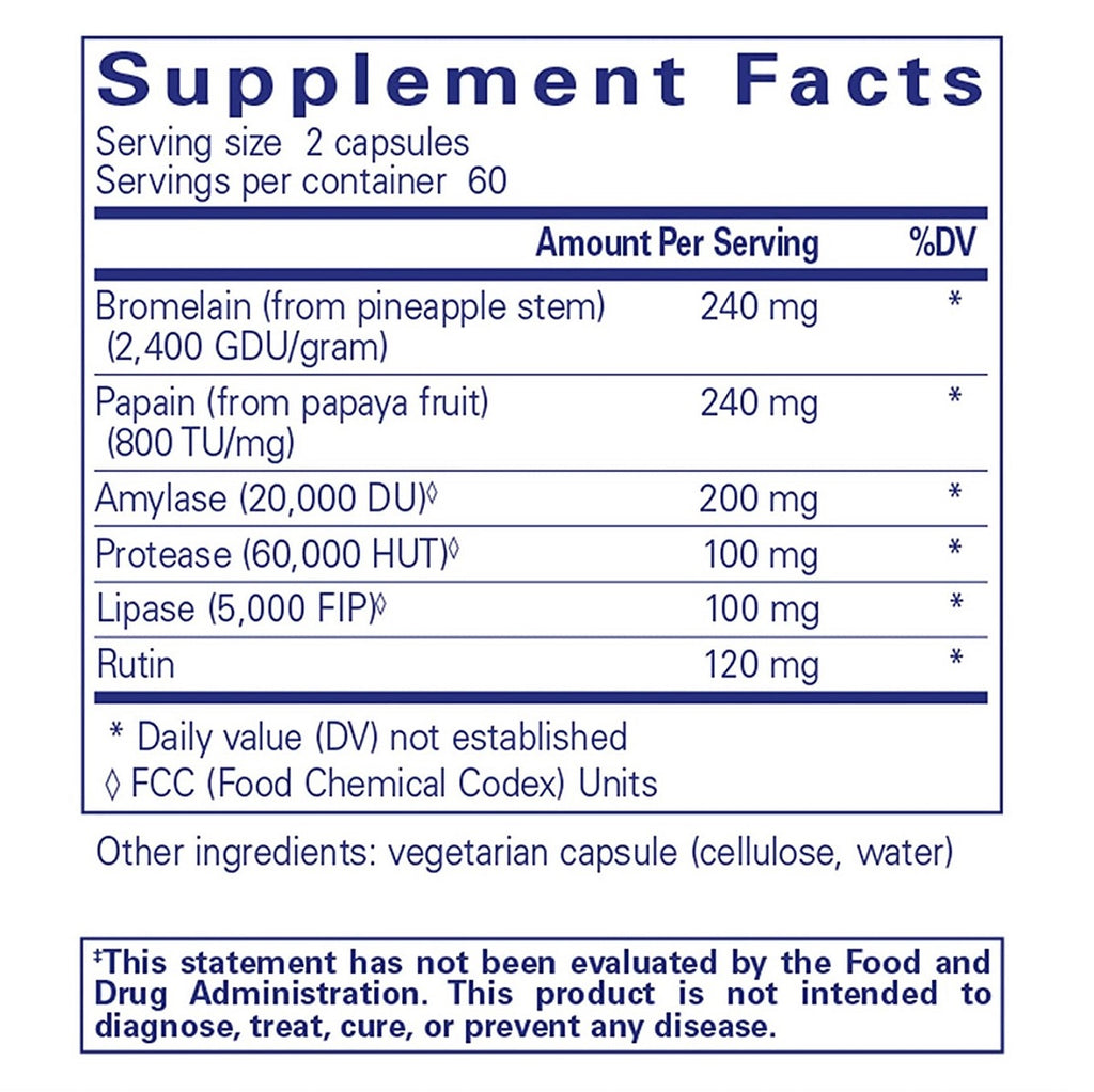 Pure Encapsulations, A.I. Enzymes 120 Capsules Ingredients