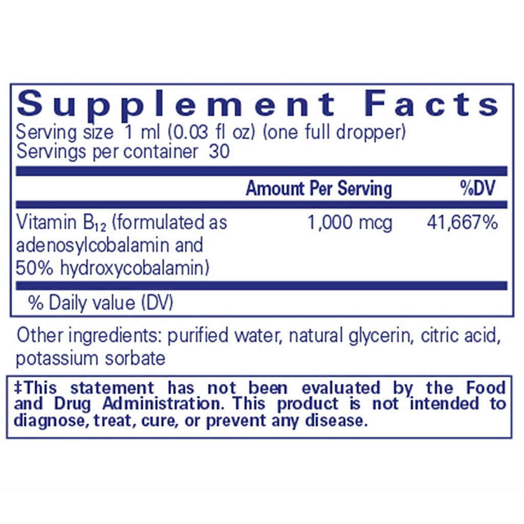 Pure Encapsulations, AdenosylHydroxy B12 Liquid 1 fl. oz. Ingredients