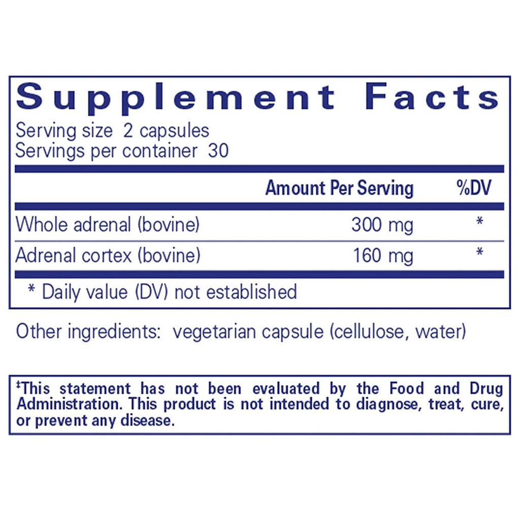 Pure Encapsulations, Adrenal 60 Capsules Ingredients