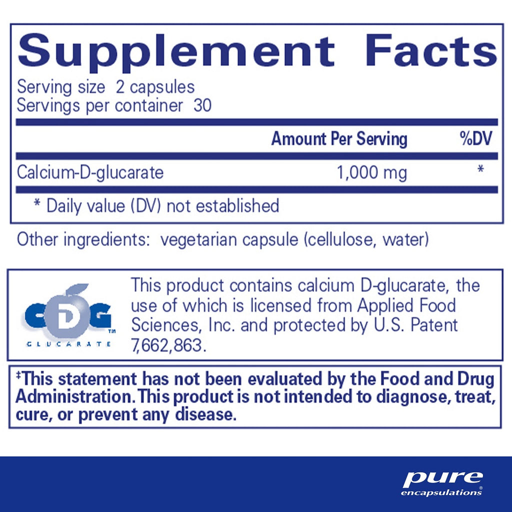 Pure Encapsulations, Calcium-D-Glucarate Ingredients