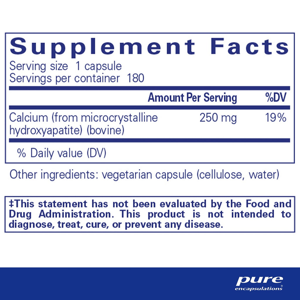 Pure Encapsulations, Calcium MCHA 180 Capsules Ingredients