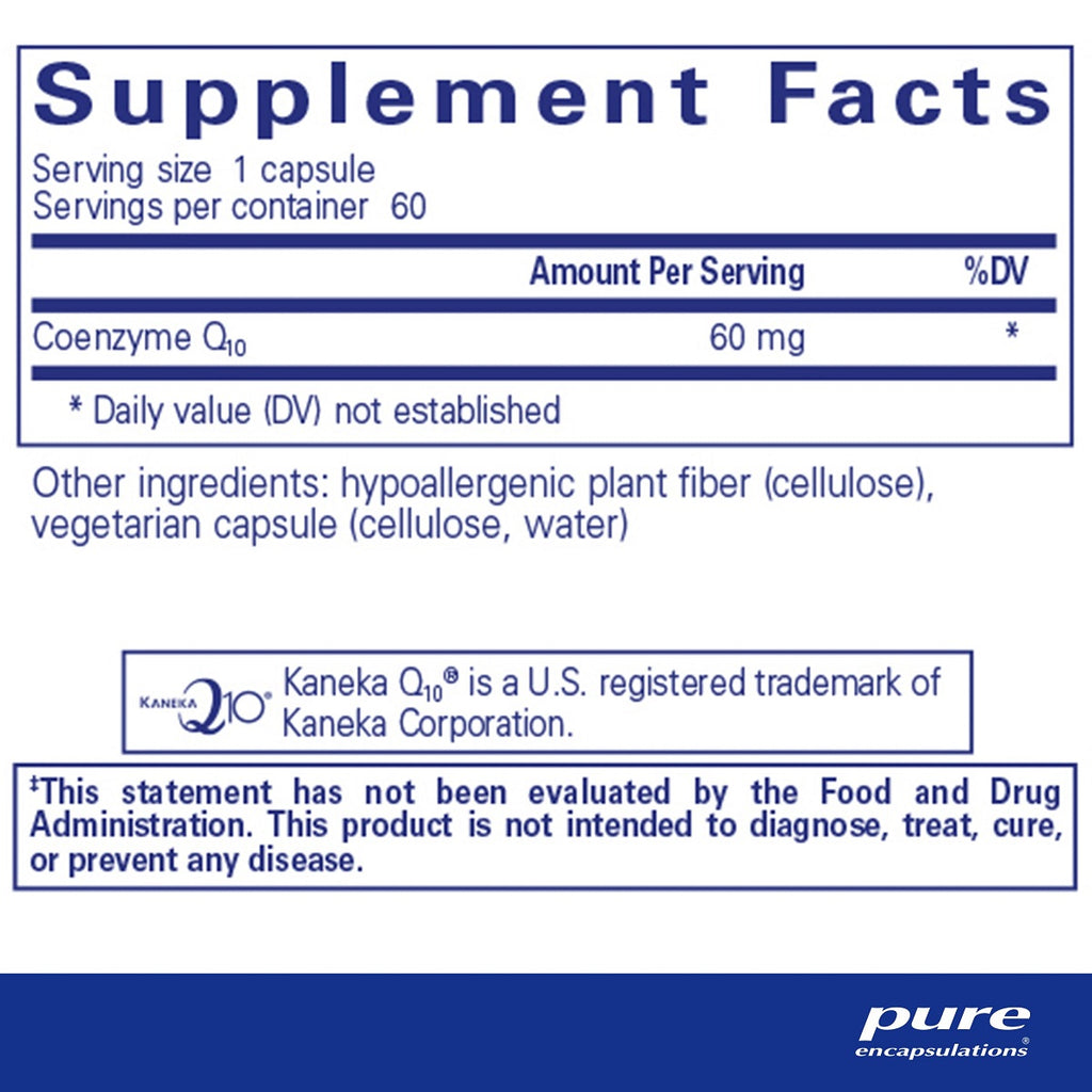 Pure Encapsulations, CoQ10 - 60 mg - Ingredients