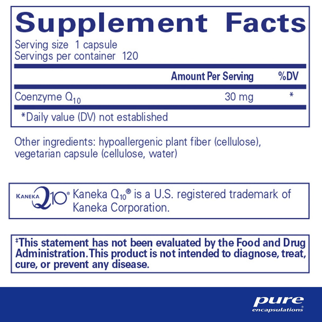 Pure Encapsulations, CoQ10 30 mg Ingredients