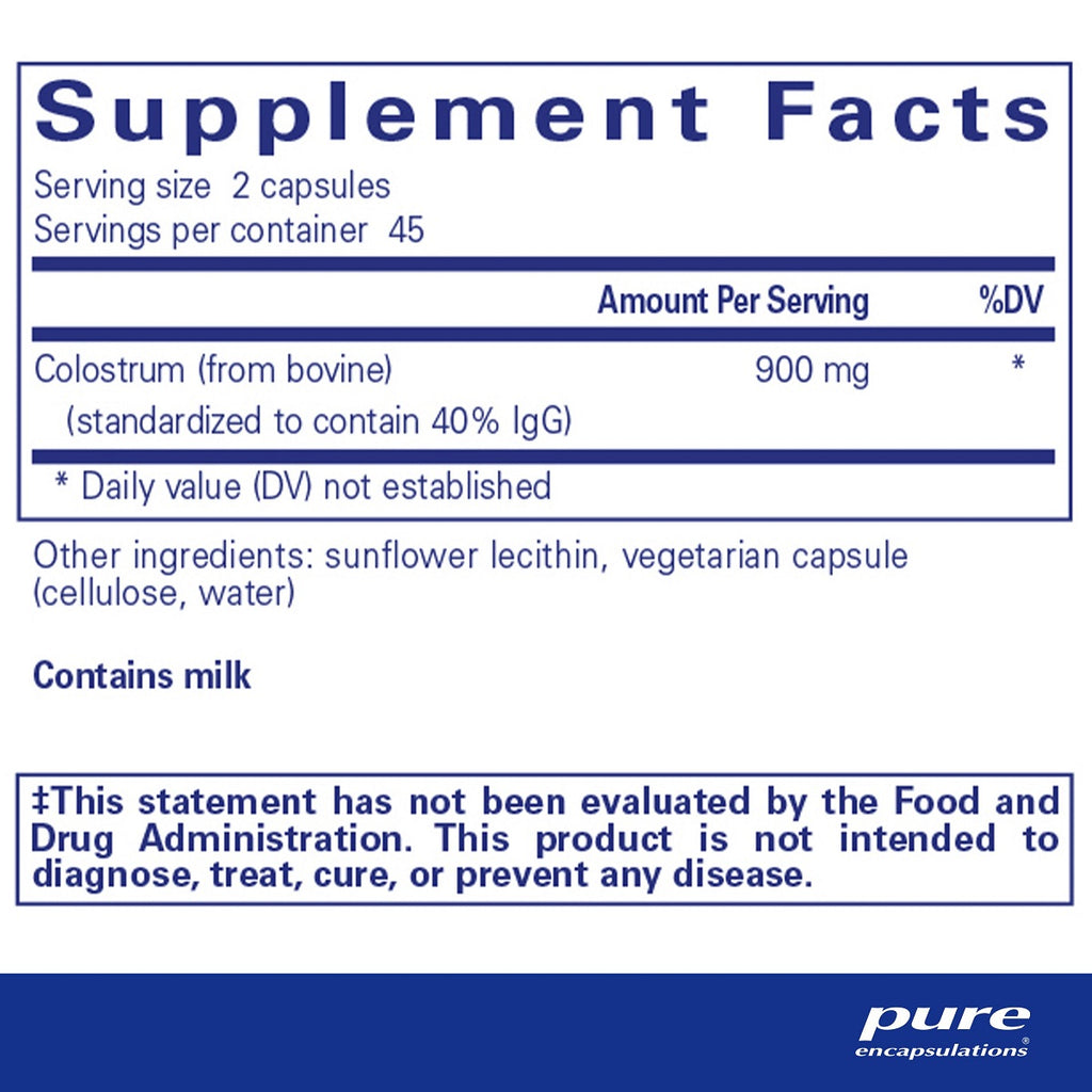 Pure Encapsulations, Colostrum - 40% IgG Ingredients