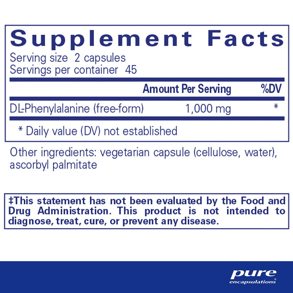 Pure Encapsulations, DL-Phenylalanine Ingredients