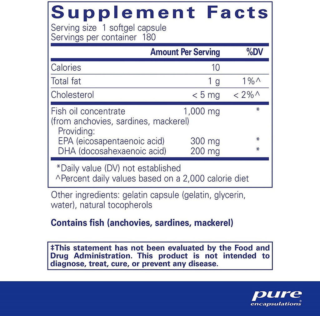 Pure Encapsulations, EPA/DHA Essentials Ingredients