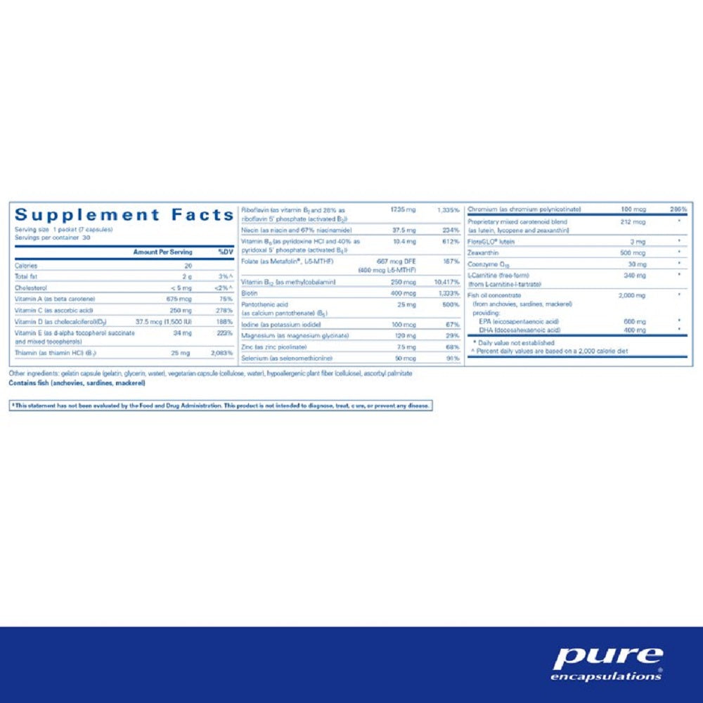 Pure Encapsulations, Energize Plus™ Pure Pack Ingredients
