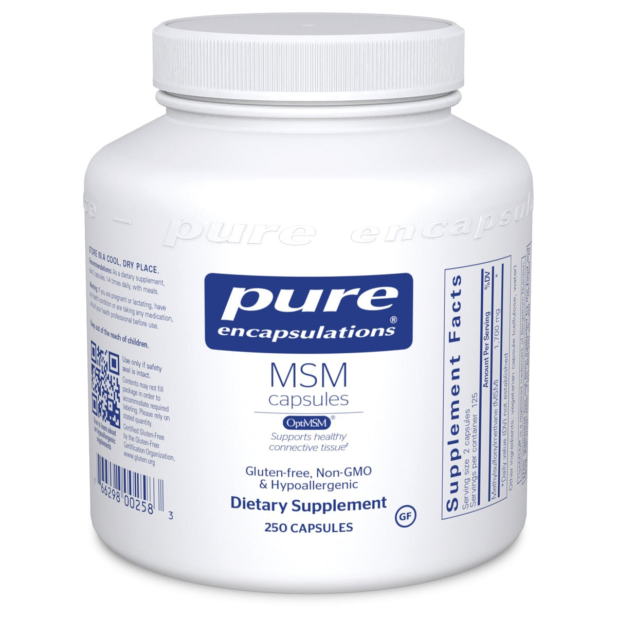 Pure Encapsulations, MSM Capsules 250 Capsules