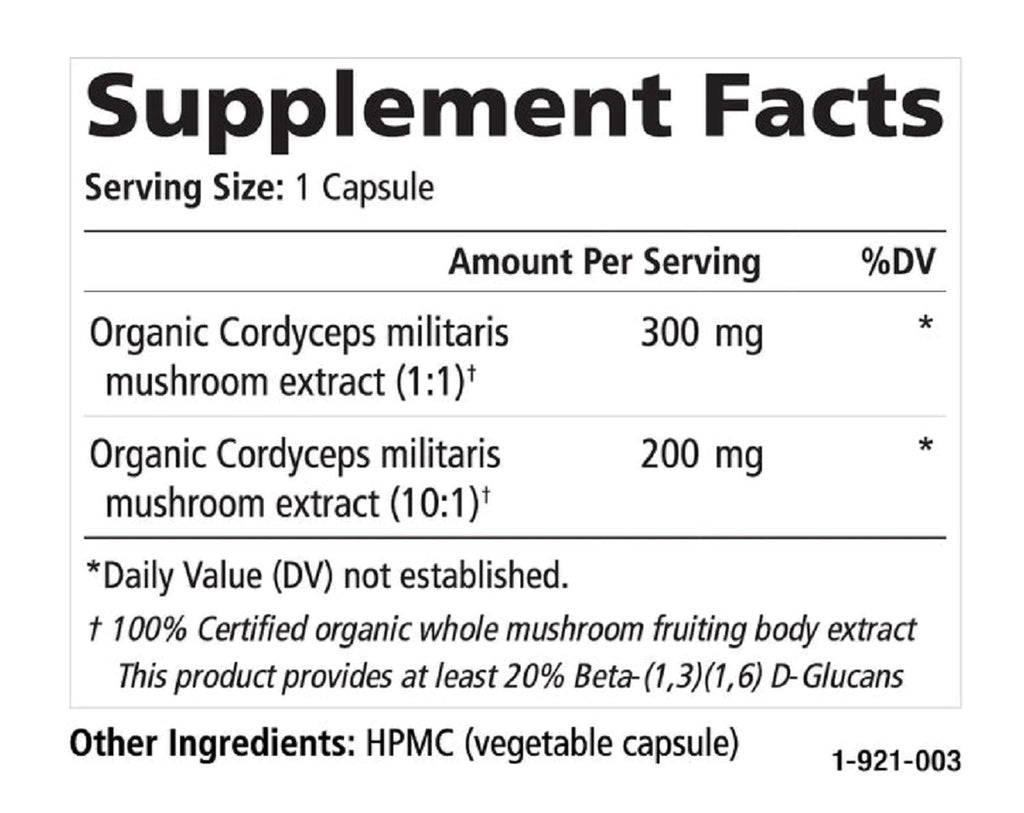 Pure Essence, MyPure™ Cordyceps 4X 30 and 60 Vegi-Caps Ingredients