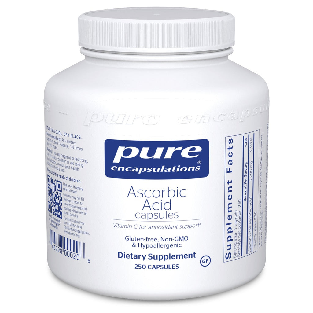 Pure Encapsulations Ascorbic Acid Capsules 250 Capsules