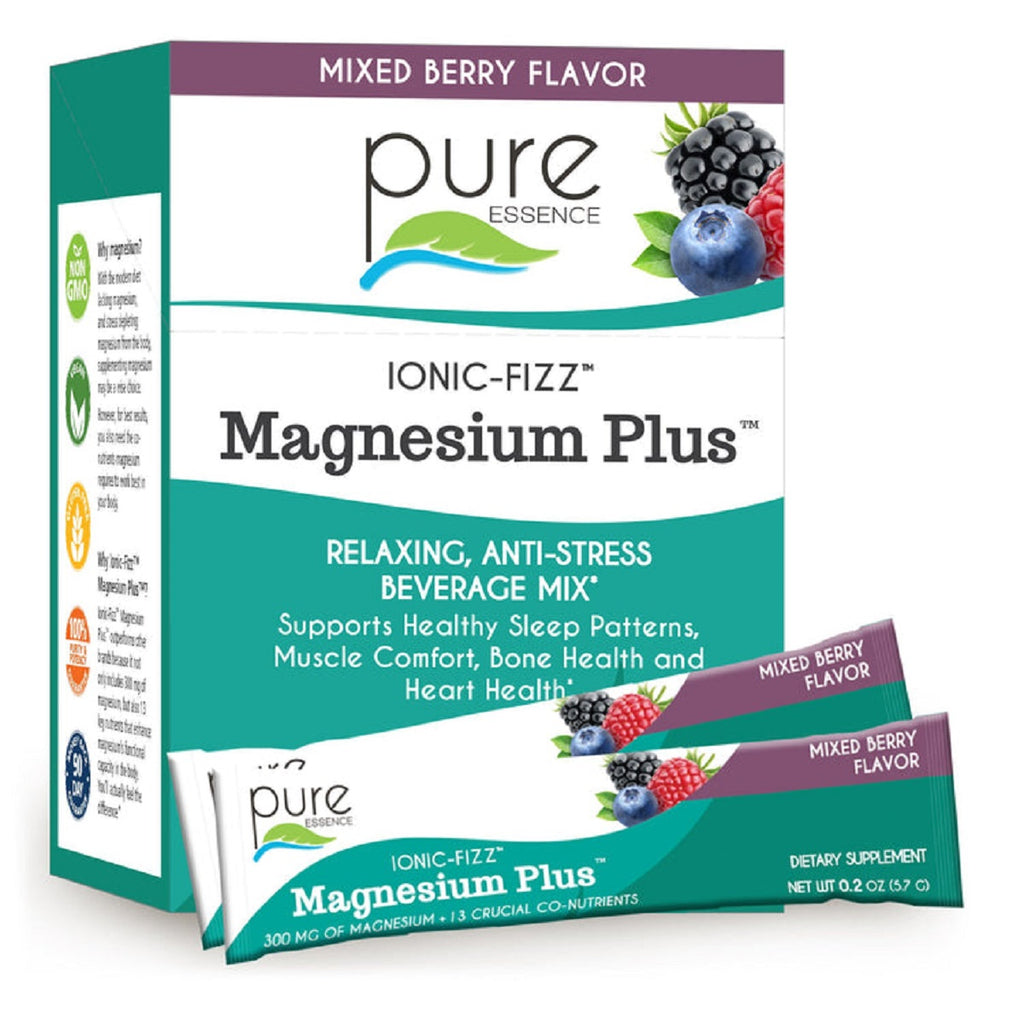 Pure Essence, Ionic-Fizz Magnesium Plus Mixed Berry Flavor 30-ct