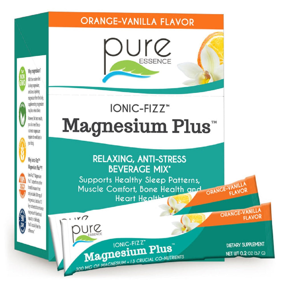 Pure Essence, Ionic-Fizz Magnesium Plus Orange-Vanilla Flavor 30-ct