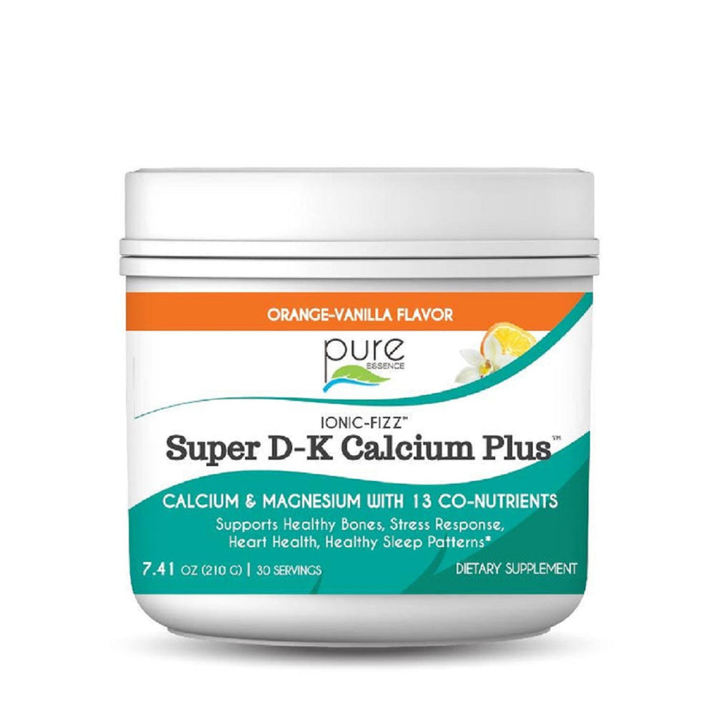 Pure Essence, Ionic-Fizz™ Super D-K Calcium Plus™ Orange-Vanilla Flavor 210 Grams