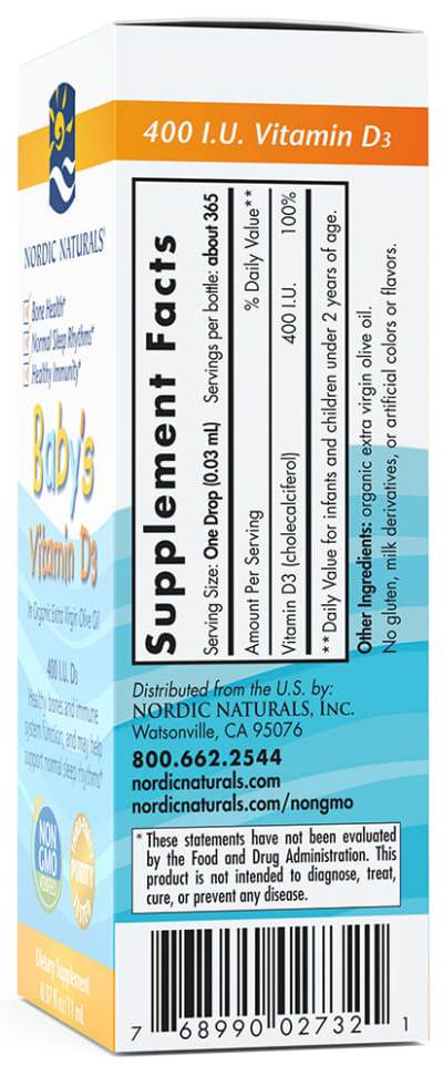 Nordic Naturals | Baby's Vitamin D3 | 0.37 oz