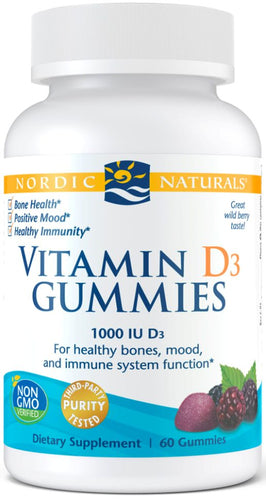 Nordic Naturals | Vitamin D3 Gummies (Wild Berry) | 60 - 120 Gummies - 60 Gummies