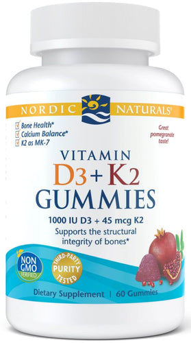 Nordic Naturals | Vitamin D3+K2 Gummies | 60 Gummies