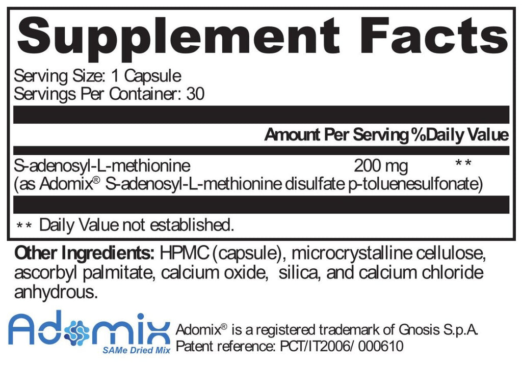 XYMOGEN, SAM-e 30 Capsules Ingredients