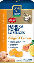 Load image into Gallery viewer, Manuka Health | Manuka Honey Lemon &amp; Ginger, MGO 400+ | 15 Lozenges
