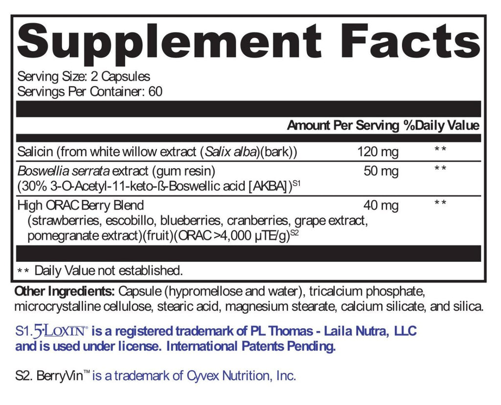 XYMOGEN, Saloxicin™ 120 Capsules Ingredients