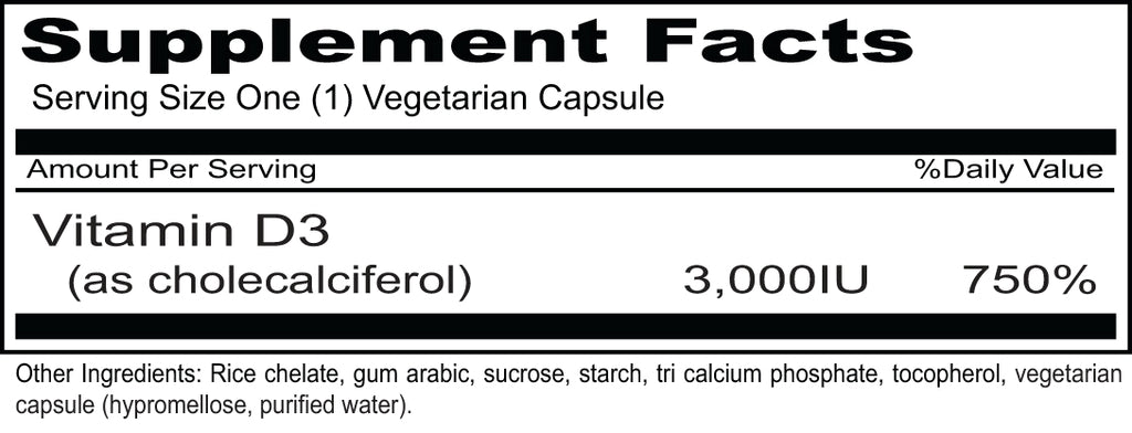 Priority One | Sun D3 3,000IU | 90 Vegetarian Capsules