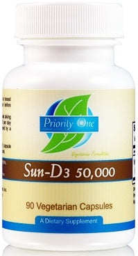 Priority One | Sun D3 50,000IU | 90 Vegetarian Capsules