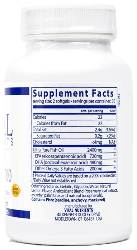 Vital Nutrients | Ultra Pure Fish Oil 700 | 120 Soft Gels