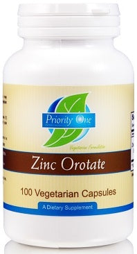 Priority One | Zinc Orotate | 100 Vegetarian Capsules