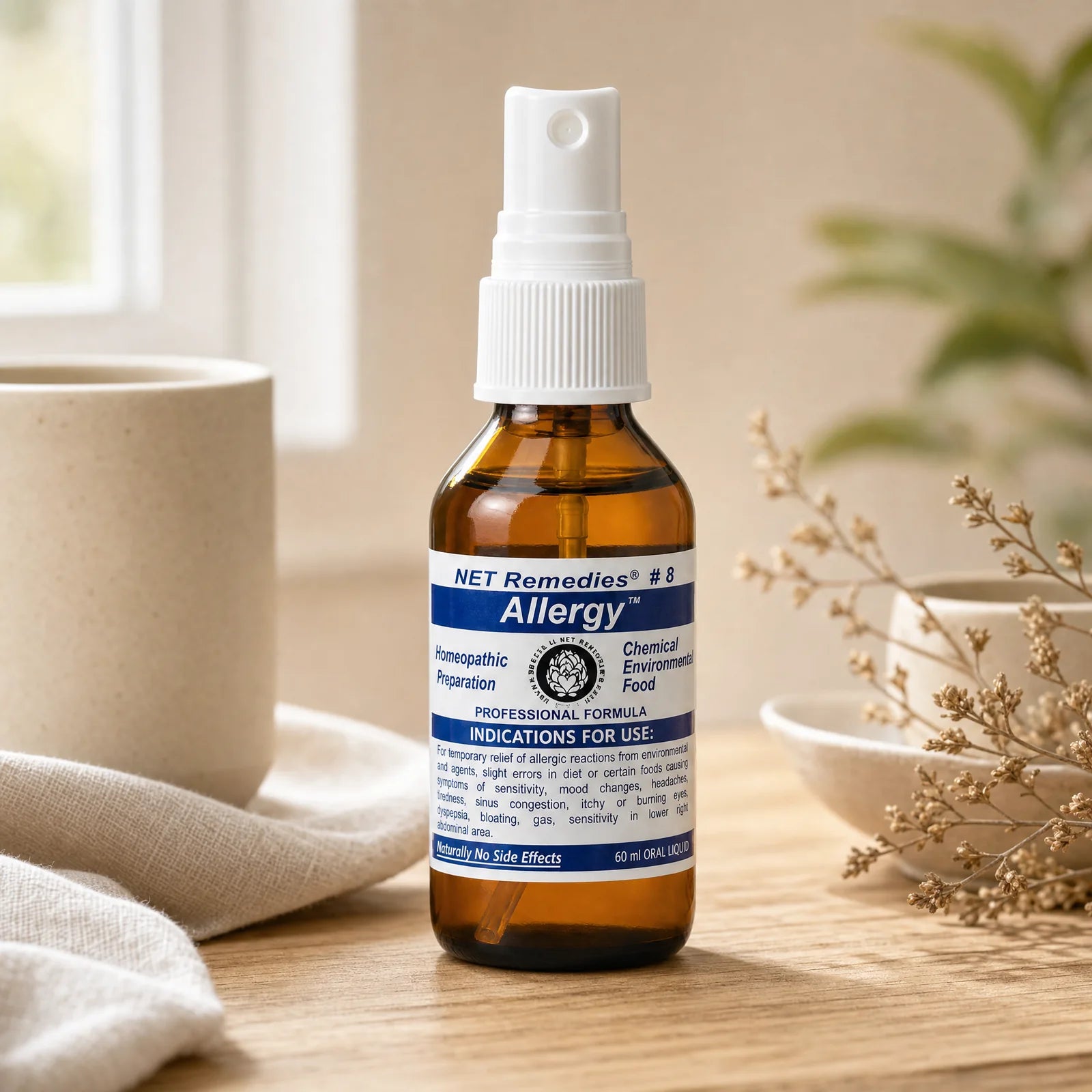 NET Remedies #8 Allergy spray kept within reach for daily allergy and sensitivity relief